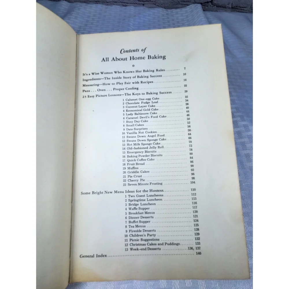 All About Home Baking (June 1933) General Foods - Cookbook Hardcover 3rd Ed